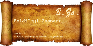 Belányi Zsanett névjegykártya