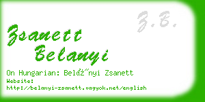 zsanett belanyi business card